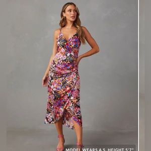 Vici satin midi dress